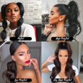 thumbnail image 5 of YBQF Ponytail Extension Straight 36 Inch Long Drawstring Ponytail for Black Women Natural Clip in Hair Extension Fake Ponytail Synthetic Hair Piece (36 Inch, OT1B/27/30), 5 of 5