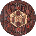 thumbnail image 1 of Ahgly Company Machine Washable Indoor Round Traditional Brown Area Rugs, 3' Round, 1 of 7