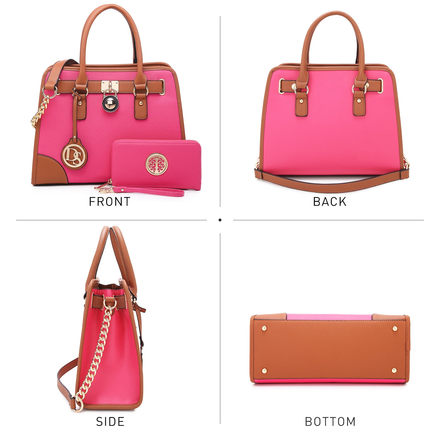 Dasein Women Handbags Top Handle Satchel Purse Shoulder Bag Briefcase Hobo Bag Set 2pcs