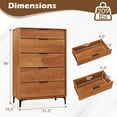 thumbnail image 3 of Gymax 2PCS 5-Drawer Dresser w/ Interlock System Metal Support Legs & Anti-tipping Kit, 3 of 10