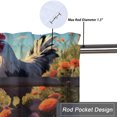 thumbnail image 5 of Rooster Thermal Insulated Window Curtain Valance Country Farmhouse Farm Chicken Floral Privacy Decorative Rod Pocket Short Window Valance Curtains 54 by 18 in, 1 Panel, 5 of 6