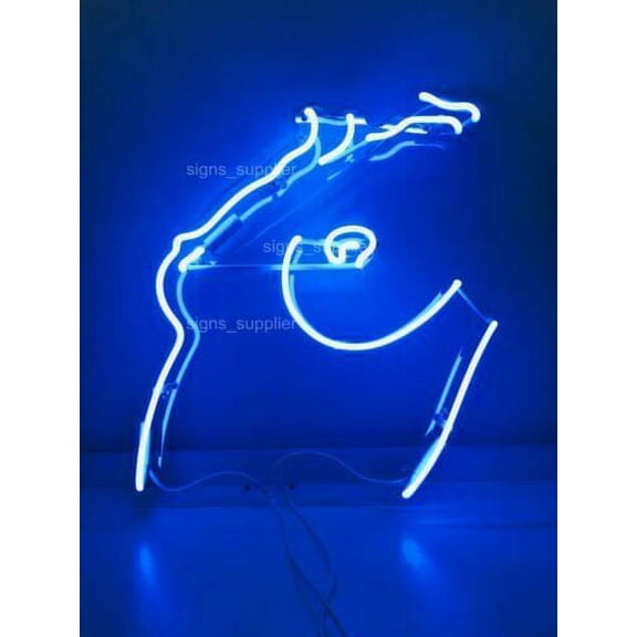 Queen Sense 14" Live Nudes Chest Neon Sign Acrylic Man Cave Handmade Neon Light 114LNCBA