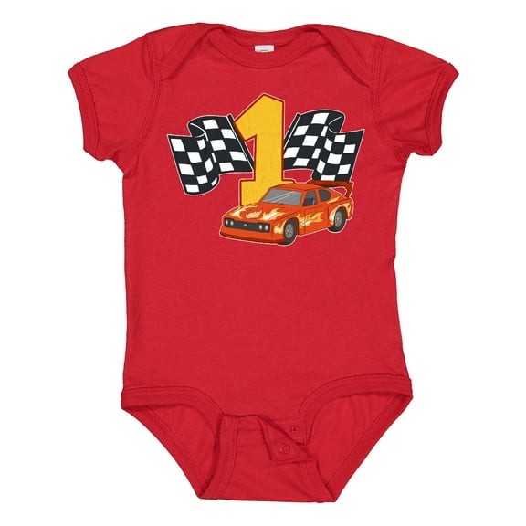 Inktastic Number One Race Car Boys or Girls Baby Bodysuit