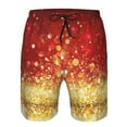 thumbnail image 4 of Kdxio Red Gold Glitter Pattern Mens Casual Shorts - Drawstring Summer Beach Sports Shorts for Men, 4 of 9