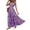 Purple, variant on Boho Dresses for Women V Neck Short Sleeve Floral Printed Maxi Dresses Elastic Smocked Waist Tiered A Line Casual Dresses, 2XL