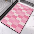 thumbnail image 3 of Comfortable Soft Microfiber Bathroom Runner Rug - 20x32 in Checkered Long Bath Mat, Non-Slip, Water-Absorbent, Machine Washable., 3 of 5