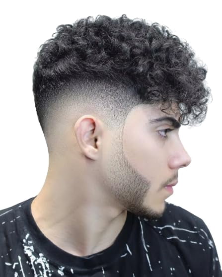 SIMBEAUTY Indian Remy Human Hair Curl Toupee 10x8inch for Men with Men Hair System Replacement Wig (1# Jet Black- 15MM Curly)