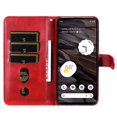 thumbnail image 5 of SaniMore Case for Google Pixel 7A 6.1" 2023, Zipper Wallet Pocket Caed Slots Retro PU Leather Shockproof Drop-proof Flip Kickstand All-around Protective Shell For Google Pixel 7A, Red, 5 of 12