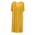 thumbnail image 5 of Naittoop Womens Nightgown Square Collar Short Sleeve Nightdress Solid Color Comfort Loose Loungewear, 5 of 5