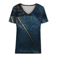 thumbnail image 3 of Blusa informal de manga corta con cuello redondo para mujer con estampado del día de San Valentín OAVQHLG3B Store  lin121212, 3 of 3
