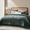 Dark Green, variant on EVERGRACE Luxury Velvet Quilt King Size, Ultra Soft Wave Crushed Velvet Bedding Set, Lightweight Quilted Comforter Set for All Season, Oversized Bedspread Coverlet with 2 Shams, Harvest Gold