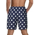 thumbnail image 2 of Mens Swim Trunks Polka Dot Navy Pattern Quick Dry Board Shorts with Compression Liner, 2 of 6