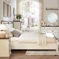 thumbnail image 4 of SinCiDo King Size Wooden Headboard Farmhouse Wood Standard Bed with Wingback, White, 4 of 8