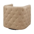 thumbnail image 5 of NPD Furniture Leslie 18" Top Grain Leather Swivel Tufted Chair in Beige, 5 of 10