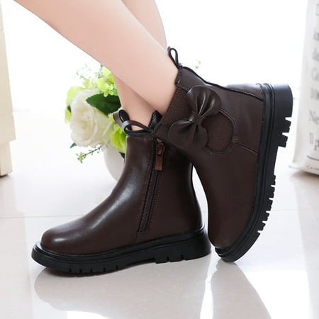 

TALKVE Girls Leather Boots Shoes Waterproof Leather Short Boots Non Slip Breathable Boots