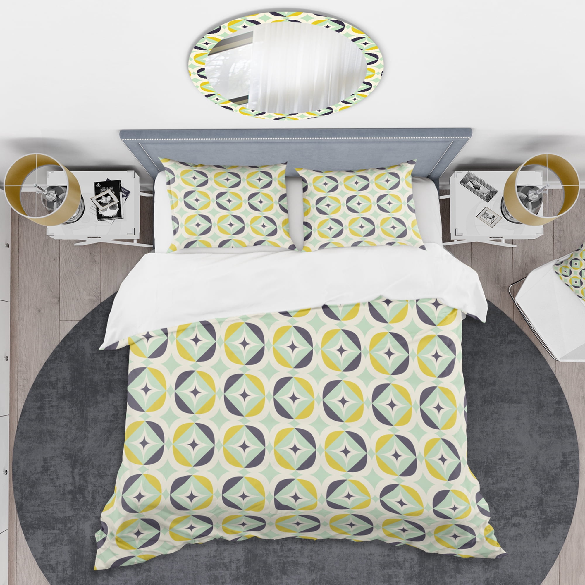 Designart 'Diamond Retro V' Mid-Century Modern Duvet Cover Set