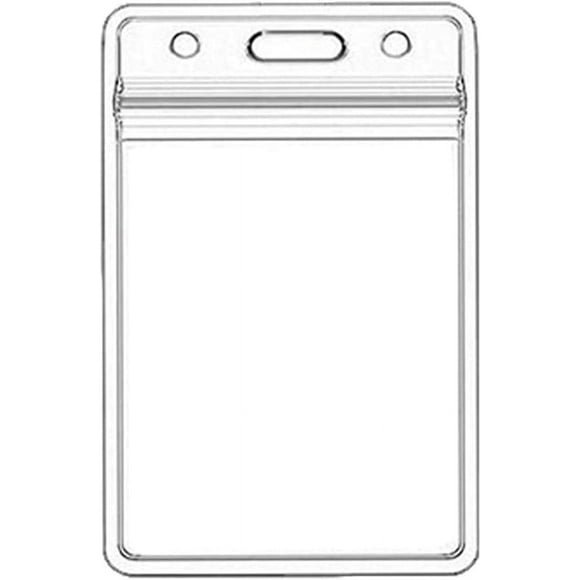 Woeilo Clear Badge Holder - Waterproof Nàme Tàg Protector | Vertical ÌD Càrd Sleeve Case with Sealable Design | Heavy Duty Transparent Badge Covers for Business Meetings Corporate Events Transparent