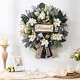 thumbnail image 4 of Yastouay 22 Inch Spring Wreaths for Front Door,Magnolia Wreath Buffalo Plaid Door Wreath for Farmhouse Decor, 4 of 9