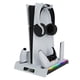 thumbnail image 1 of Apto para PS5/PS5 Slim. Soporte todo en uno con ventilador de refrigeración e iluminación RGB, base de carga para dos mandos, soporte para auriculares, 14 ranuras para guardar juegos y puerto USB, 1 of 7
