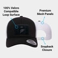 thumbnail image 2 of Pull Patch Tactical Snapback Trucker Hat – Curved Bill Cap with 3x2 Inch Hook & Loop Panel for Morale Patches (Black/White), 2 of 5