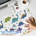 thumbnail image 4 of Long Mouse Pads for Desk,White Dinosaurs Flowers Eggs Pattern Desk Mats on Top Of Desks, Desk Mouse Pad Extra Large with 3mm Non-Slip Base and Stitched Edge for Gaming,Office,Work,Home 35.4"x15.7", 4 of 6