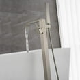 thumbnail image 4 of Brushed Nickel Bathroom Floor Waterfall Faucet Set Freestanding tub Filler Tap, 4 of 6