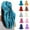 Blue, variant on 35" Women's Satin Bandana Square Hair Scarf Silky Neck Fashion For Hair Wraps And Sleeping