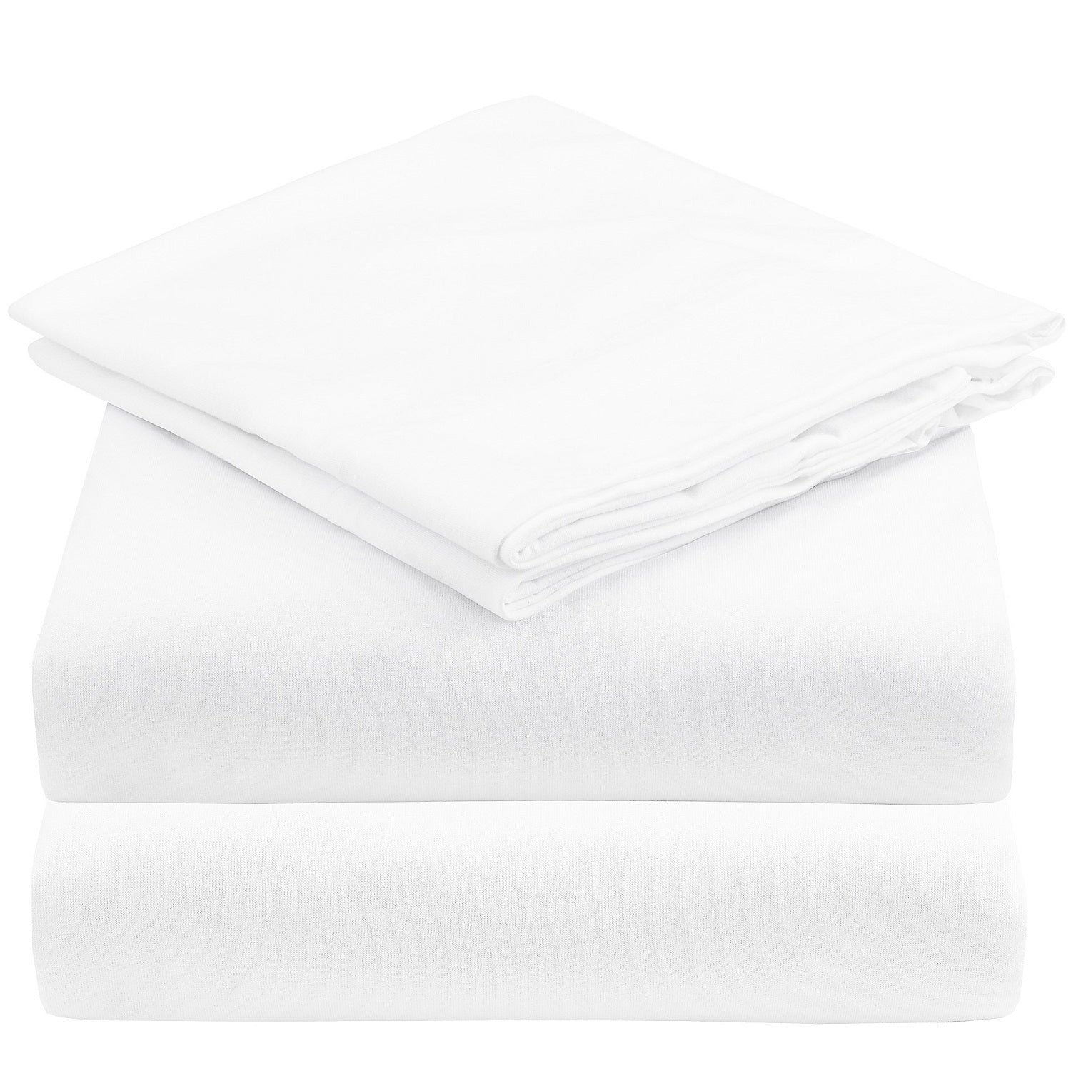 Mellanni Jersey Sheet Set 4 Piece 100% Cotton Deep Pocket Bed Sheets and Pillowcases, Queen, White - image 2 of 9