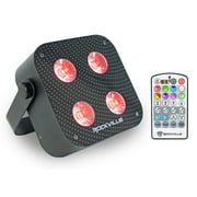 (8) Rockville MINI RF4 V2 Black DJ/Party Wash Lights+RF Remote+APP+Wireless DMX
