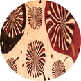 thumbnail image 1 of Ahgly Company Indoor Round Oriental Orange Modern Area Rugs, 4' Round, 1 of 4