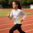 thumbnail image 5 of Girls Quick Dry Sun Sports Shirts Letter Print Raglan Long Sleeve Crew Neck Athletic Tops Fall Workout T-Shirts, 5 of 8