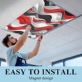 thumbnail image 6 of Red Black Grey Fluorescent Light Covers, Moire Modern Artwork Abstract Magnetic Light Covers for Ceiling Lights, Fluorescent Ceiling Shade Filters for Classroom Bedroom Office 4x2Ft x 1PCS, 6 of 8