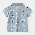 thumbnail image 5 of Akiihool Boys Polo Shirts Fit Short Sleeve Cool Short Sleeve Striped Plaid Print Bow Tie Casual Tops T Shirt Shirts Button Down Bitty Kids Shirt Toddler Boy(Light Blue,18-24 Months), 5 of 9