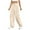 Beige, variant on BiZtdJrK Women Cargo Sweatpants Drawstring High Waist Straight Wide Leg Hiking Pants Baggy Casual Streetwear Sweat Pant with Pockets White XXL