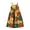 Yellow, variant on Girls African Print Boho Maxi Dress, Kids Sleeveless Spaghetti Strap Flowy Sundress, Bohemian Geometric Pattern Casual Dress for Summer Parties(Orange,4-5 Years)