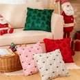 thumbnail image 2 of 2pcs Christmas Velvet Decorative Throw Pillow Covers 18x18" Comfortable & Breathable Pillow Covers Set Of 2 Christmas Tree Throw Green Faux Wool for Couch Sofa Decor Soft Decorations, 2 of 6