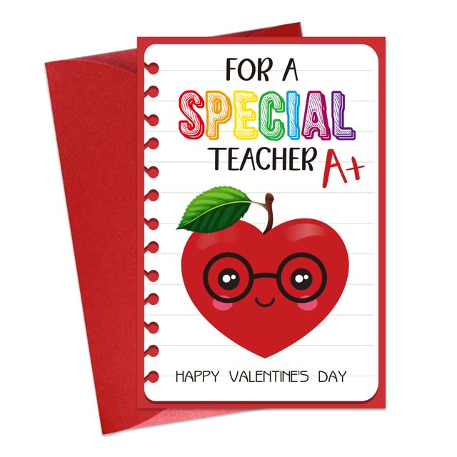 Tarjeta de San Valentín BIZIBAFF Teacher Apreciation, 10 x 15 cm