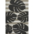 thumbnail image 2 of JONATHAN Y TUSCAN SUN 5 x 8 Area Rug, Allison Beach Stripe and Monstera Leaf - Black/Beige, TSN400A-5, 2 of 7