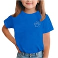 thumbnail image 3 of PIWHJQK Girls'Short Sleeve T Shirts Casual Comfortable Tees Boys Girls Solid Short Sleeve Crew Neck Top With Rhinestone Print Summer Tops, 3 of 6