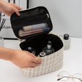 thumbnail image 3 of Bolsa de maquillaje de mano, gran capacidad, portátil, alto valor estético, bolsa de viaje para el cuidado y almacenamiento., 3 of 6