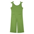 thumbnail image 6 of Girls' Jumpsuits Rompers Green Overalls with Side Pockets Summer Clothes for Teens Girls Jumpsuits Size 9-10 Years Girls Fashion, 6 of 6