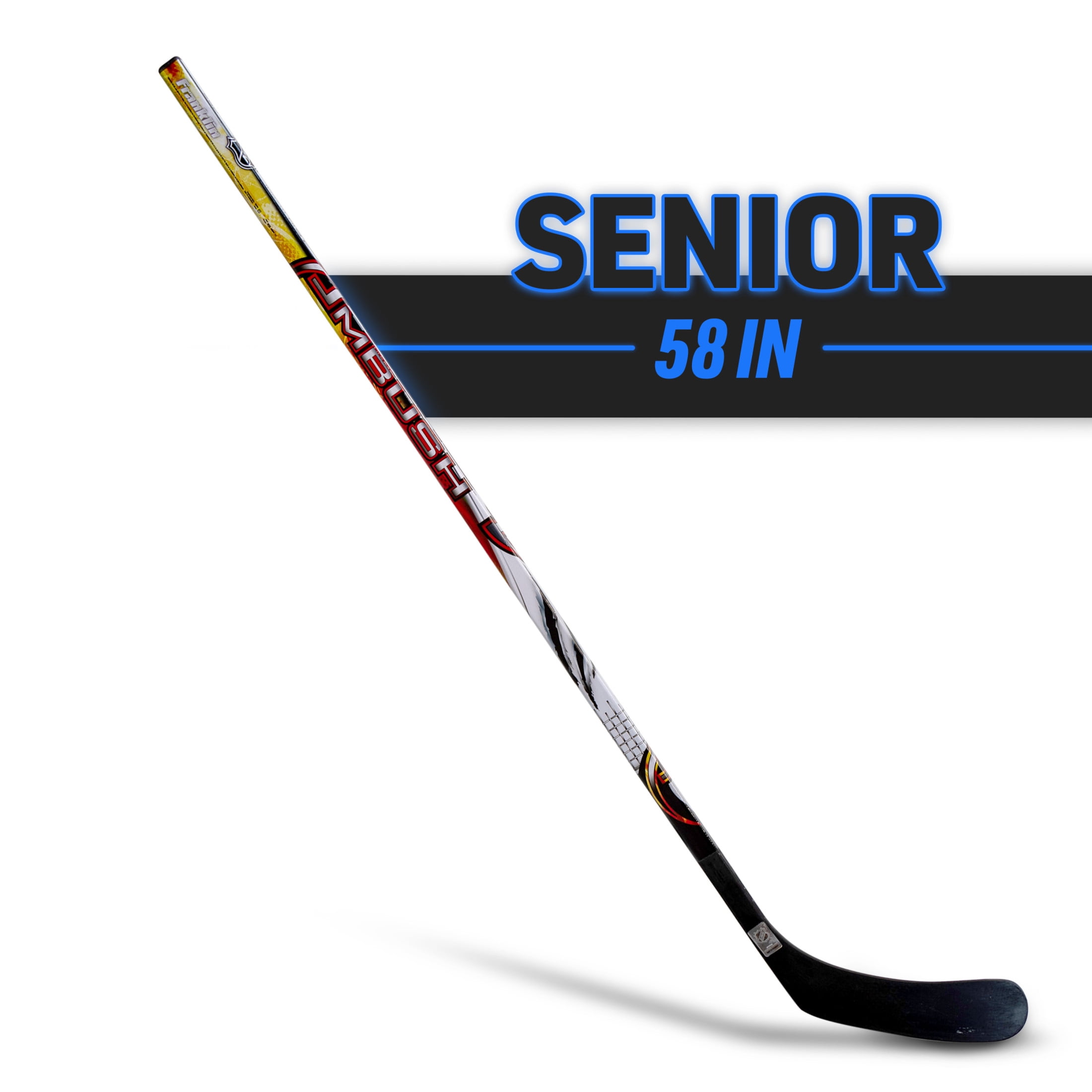 Franklin Sports Street Hockey Sticks - Ambush Junior Street Hockey Stick - Wood and Fiberglass Shaft - ABS Blade - One Piece Stick - 58" Right Handed