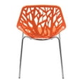 thumbnail image 3 of LeisureMod Modern Asbury Dining Chair with Chromed Legs-Color:Orange, 3 of 8