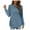 Blue, variant on Women's Lightweight Long Sleeve Sweatshirt Solid Color Asymmetrical Hem Comfortable Casual Pullover Soft Breathable Fabric Loose Fit Tops