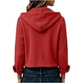 thumbnail image 6 of Perfectbot Women's Corduroy Crop Hooded Shacket Button Down Long Sleeve Jacket Fall Casual Outerwear, 6 of 7
