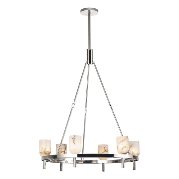Alora Lighting Ch338632 Lucian 6 Light 32" Wide Ring Chandelier - Polished Nickel /