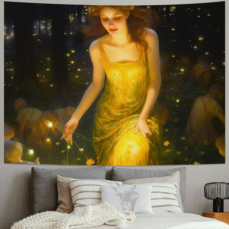 QFMY Fairy Lights Tapestry Wall Hanging for Living Room Bedroom Dorm Decoration 50x40inch Walmart