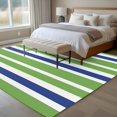 thumbnail image 5 of Green Blue Large Area Rugs 5x8 ft White Stripe Washable Rug Non Slip Indoor Carpet Absorbent Floor Mat for Living Room Bedroom Dining Room, 5 of 9