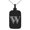 Black, variant on Stainless Steel Letter W Initial Metro Retro Monogram Engraved Small Rectangle Dog Tag Charm Pendant Necklace