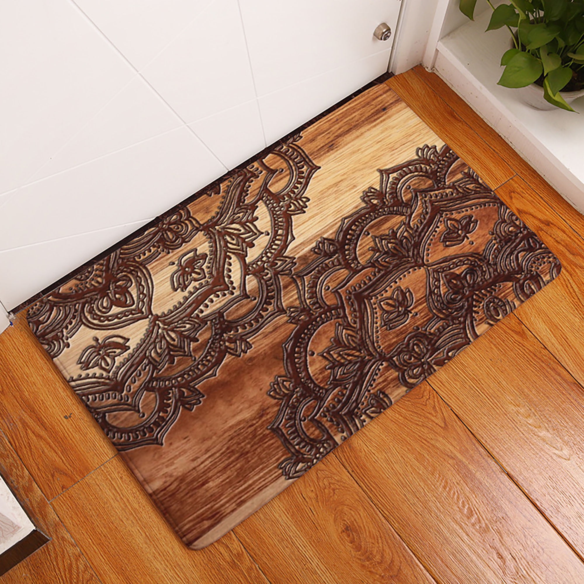 Details about   Geometric Carpet Living Room Rug Anti-slip Floor Mat Rug Flannel Door Mat 